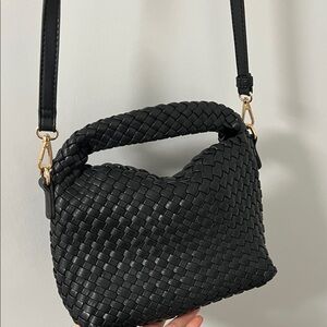 Black Woven Handbag